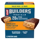 CLIF BUILDERS Protein Bars - Chocolate Peanut Butter Flavor - 20g Plant Based Protein
