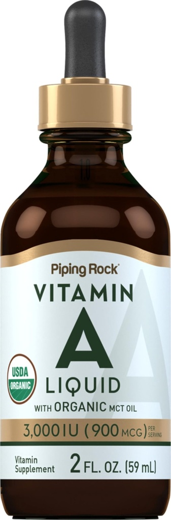 Piping Rock Vitamin A Liquid 124; 2 fl oz 124; Non- GMO, Gluten Free Supplemen