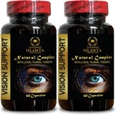 Vision Dukung Formula Alam - Suplemen Organik Lutein - Vision Alam Dukungan dengan Beta - Carotene & Antioksidan - 2 Botol 120 Katup