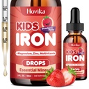 Tambahan Besi Liquid untuk Anak & Perempuan - dengan Magnesium, Zinc & Kids Multivitamin Iron Drops - Imune Dukungan, Pembangun Darah & Energi Dukungan untuk Deficiency Besi, Anemia, Vegan 2 Fl Oz