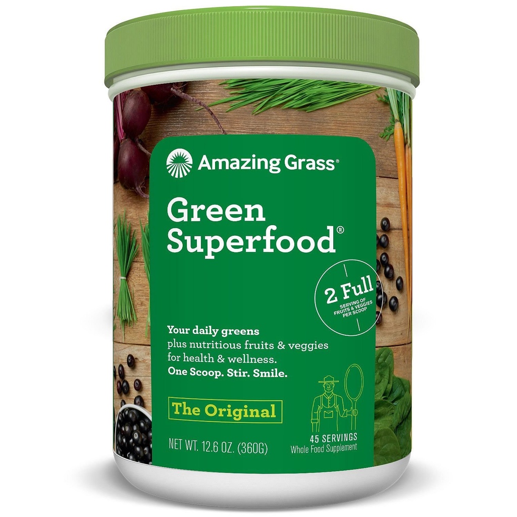 Amazing Rumput Superfood Hijau, Asli, 12.6 Ounce