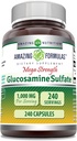 Amazing Formulas Glucosamin Sulfate 1000 mg Capsules Suplement 12.4; Non-GMO 124; Gluten Free Alag14; Made in USA (240 Count)