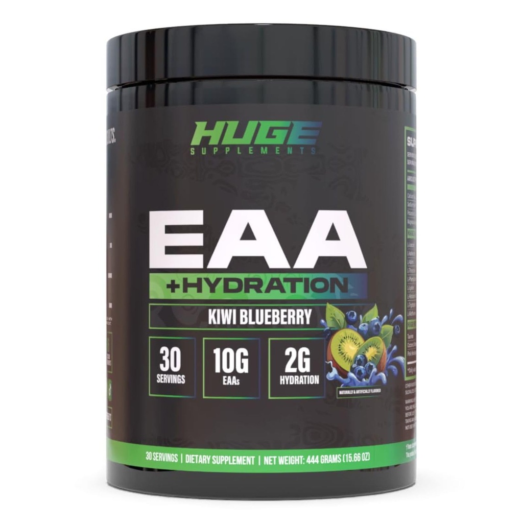 Suplemen EAA yang Besar, Pertumbuhan Otot Tertinggi Amino Acids, 12.85g EAS & 8g BCAAs Per Serving, Maksimalkan Pertumbuhan Otot, Pemulihan (Kiwi Blueberry, 17.73 Oz.)