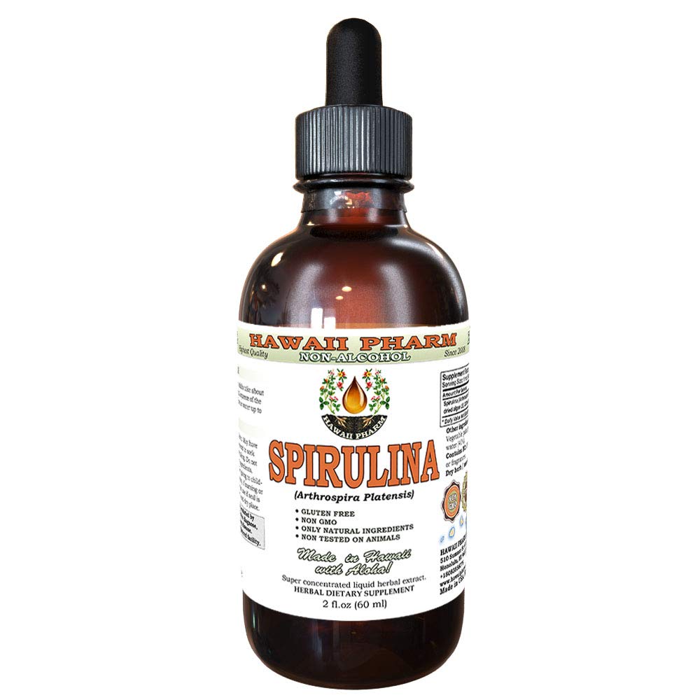 Spirulina Alcohol- Free Liquid Extract, Organic Spirulina (Arthrospira platensis) Dried Algae Glycerite Natural Herbal Supplemen, Hawaii Pharm, USA 2 Fleroz