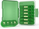 Weekly Pill Organizer 4 Kali sehari, 7 Hari Pill Box 4X, Portable for Travel Pill Case for Pills / Vitamin / Fish Oil / Medication / Suplemen (4x7 Green)
