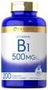 Carlyle Vitamin B1 500mg (Thiamine) 124; 200 Caplets Vegetarian 124; Non- GMO dan Gluten Free Suplemen