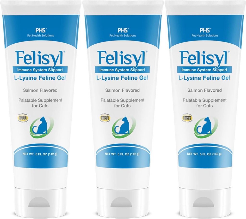 Felisyl L-Lysine Gel for Cats (5oz) - Mendukung Imune, Respiratory, dan Eye Health. Eses Sneezing, Runny Nose, and Watery Eyes.