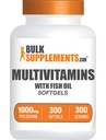 BulkSuplements.com Multivitamin Softgels - Daily Multivitamin Suplement, Multimineral for Men and Women with Fish Oil - Gluten Free, 1 Softgel per Serving (1000mg), 300 Count (Paket 1)