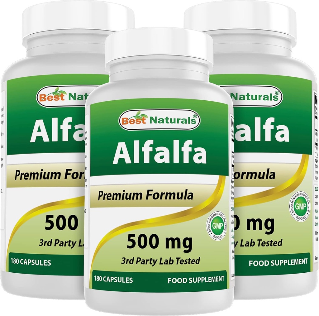 Sastra terbaik Alfalfa Green Super Food 500 mg 180 Capsules (180 Cacah 3)