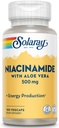 SOLARAY Niacinamide 500 mg 124; Vitamin B-3 124 energi Metabolisme, Circulation, Nerve & Skin Health Support, 100 CT