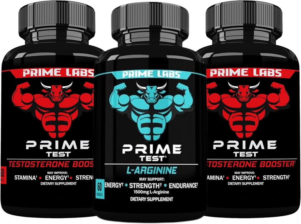 Prime Labs Prime Test (2 Pack) + L Arginine Nitric Oxide (60 Cacah)