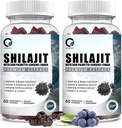 Himalaya Shilajit Gummies dengan 85 + Trace Mineces & Fulvic Acid for Energy, Ammune, Kognitive Dukungan Tinggi Potensi Murni Shilajit Supplemen Pria & Wanita 60 Gummi (2 Paket)