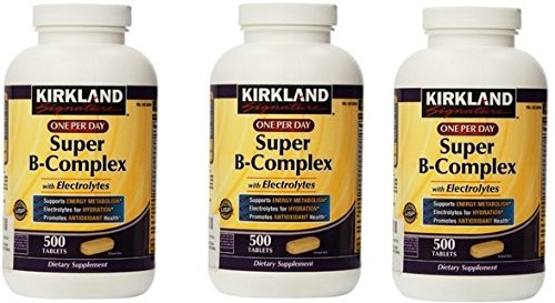 Kirkland Signature Satu Per Hari Super B- Kompleks dengan Elektrolites, 500 tablet