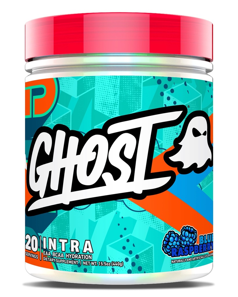 GHOST Intra Workout Powder, Blue Raspberry - BCAAs, & EAS, Nootropics & Hydration - Escuce & Branch Chain Amino Accids, Mendukung Pemulihan Otot & Fokus