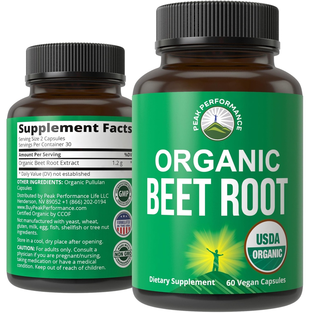 USDA Organik Beet Root Vegan Capsules. Bets Juice Powder Super Food Pil 1200 mg. Nitric Oxide Energy Boosting Beetroot Extract Capsules. Tambahan Dukungan Polyphenol bagi Perempuan dan Pria