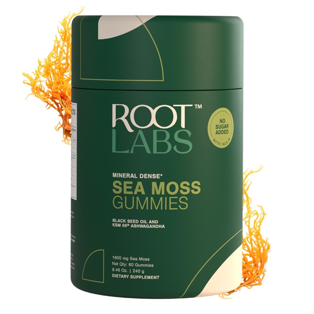 Sea Moss Gummies I 92 + MinemenI Black Seed Oil I KSM 66 Ashwagandha I Lab Test I No Added Sugar 124; for Men, Women I Non-GMO I 100% Natural & Organic I 1600 mg I 60 Gummy