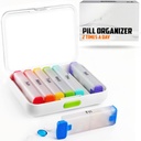 BEXEEN Weekly Pill Organizer 2 Kali sehari - Pill Box 7 Day Am Pm - Travel Medicine Organizer Dua kali sehari Vitamine Portable Case Week Morning Night Med Distenser Detaclinous Container