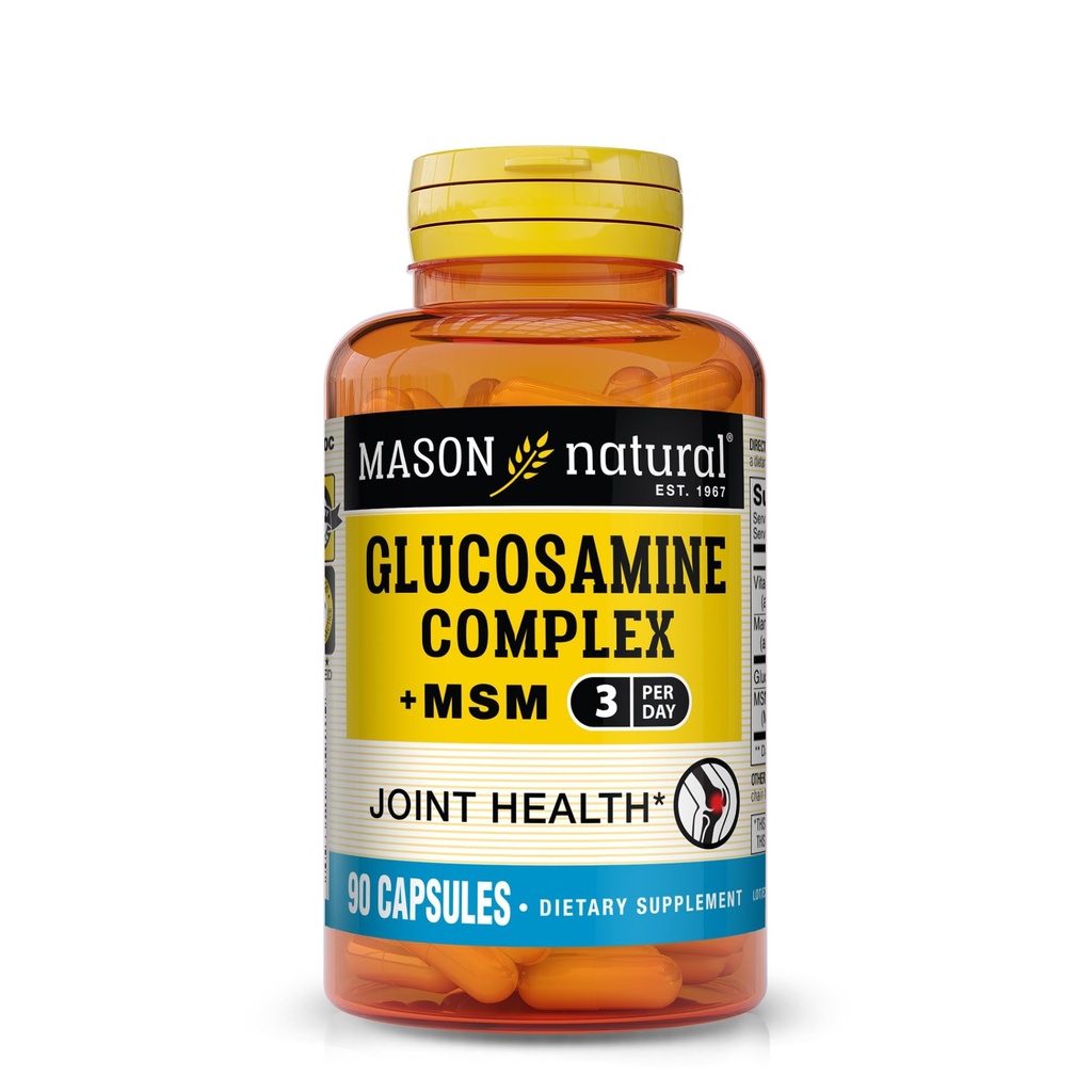 Mason Natural Glucosamin Complex Plus MSM with Vitamin C - Supports Joint Health, Improved Flexibility and Mobility, 90 Kapsul