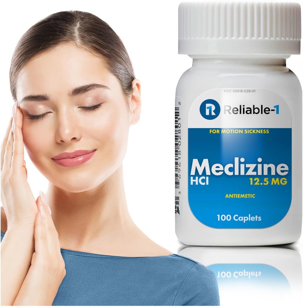 Relicle- 1 Laboratorium Dickling Meckness HCL 12.5 mlets - Mencegah Nausea, Vomiting, dan Diominess disebabkan oleh Motion Sickness (100 Caplets, 1 Botol)