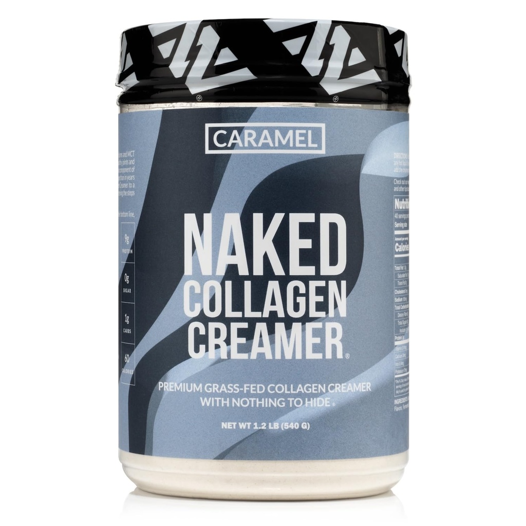 Naked Collagen Coffee Creamer - Caramel Collagen Creamer For Coffee - Dairy- Free, Gluten-Free, GMO-Free - Dukung Rambut, Kulit, dan Nails - 40 Hamba