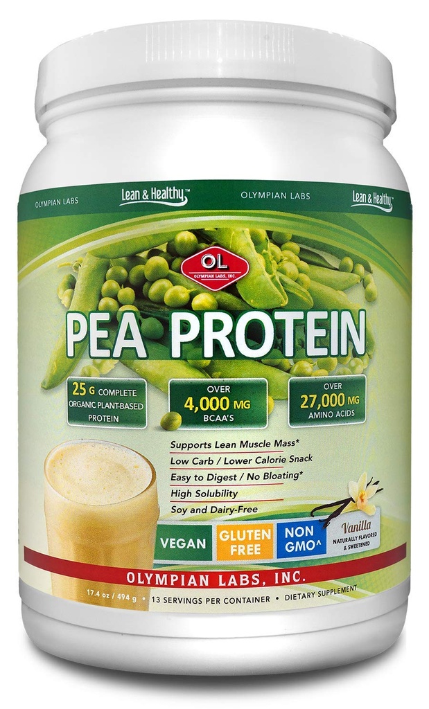 Lab Olympian Vanilla Pea Protein, 494 Grams, 13 Hamba