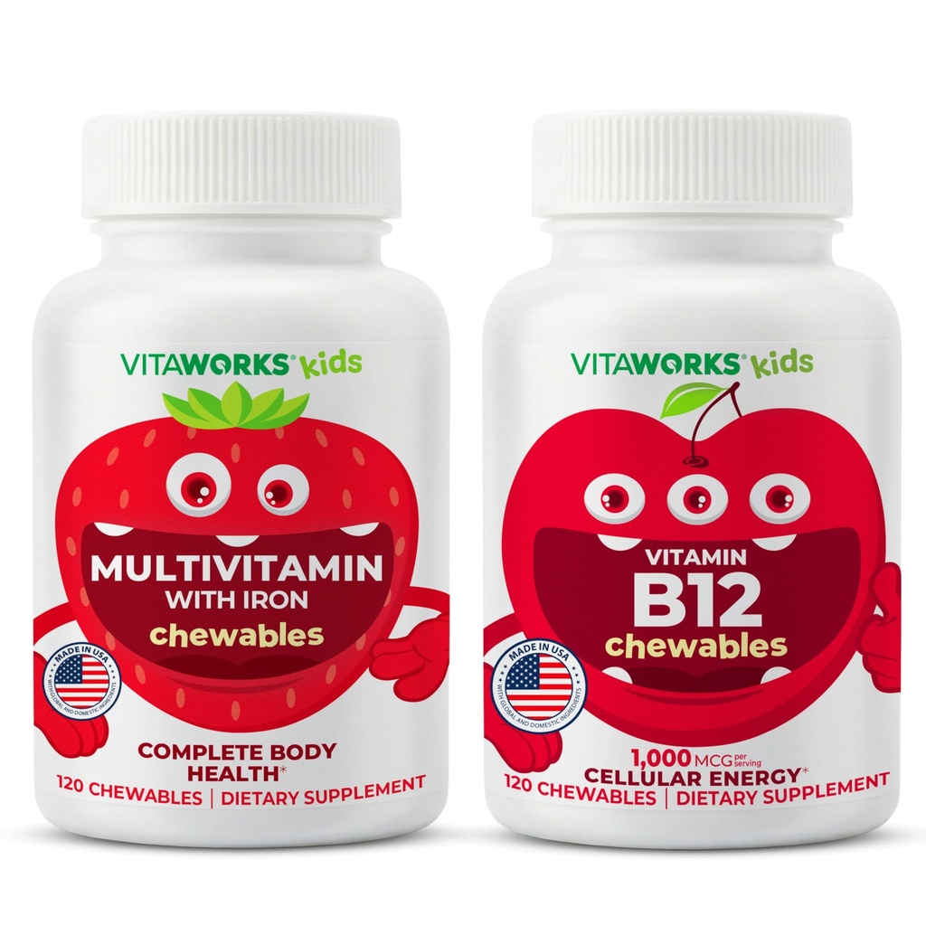 Anak-anak Multivitamin Chewables + Vitamin B12 Chewables Bundle
