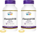 21 Century Flaxseed Oil 1000 Mg Softgels, 120- Count (22871) (Paket 2)