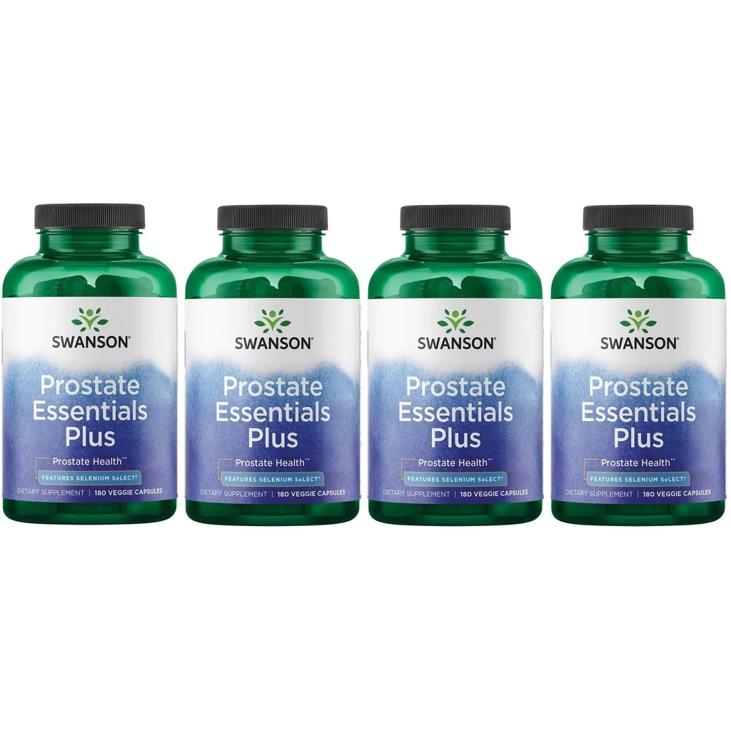 Swanson Prostate Plus - Suplemen Alami untuk Pria Promoting Sehat Tract Flow & Frekuensi - Mendukung Overall Prostate Kesehatan - (180 Veggie Kapsul) 4 Pack