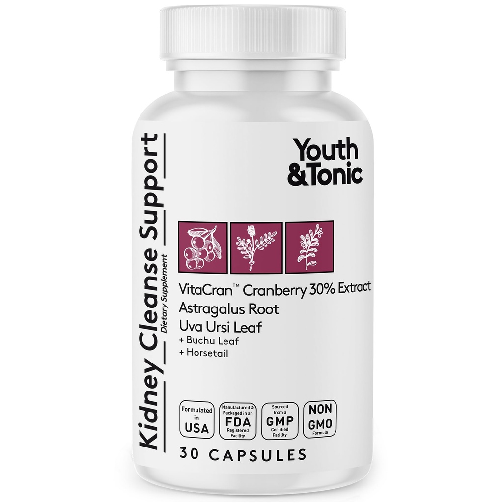 Oye & Tonic Ginney Cleanse & Detox Suplemen dengan Ekstrak Cranberry - Mendukung Kesehatan Tract Urinary, Bladder dan Ginjal Kesehatan - Vegan, Non- GMO - 30 pil Vegetarian