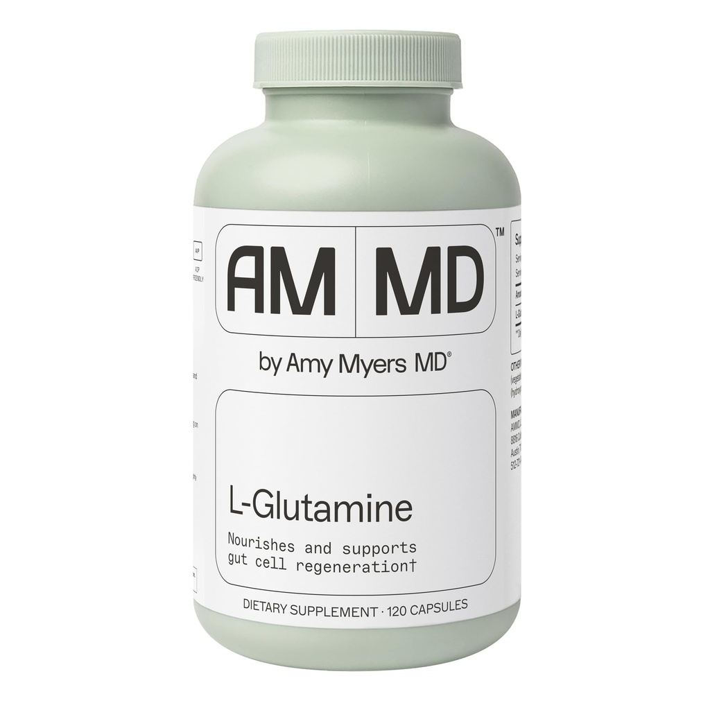 Amy Myers MD L-Glutamine Capsules - Cell Health Suplement - Gut Cleanse & Soothing Support for Stomach Relief - Healthy Muscle Suppplemen Kesehatan Dewasa
