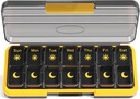 Zoksi Am Pill Organizer 7 Day, Weekly Pill Box 2 Kali sehari, Medicine Pill Organizer dengan Kompartemen Terpisah, Case Travel Dispenser untuk Vitamin, Ikan Oil, Obat-obatan (Hitam)