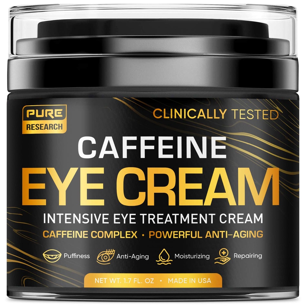 Caffeine Eye Cream untuk Anti Aging, Lingkaran Gelap, Bags, Puffiness. Great Under Eye Skin + Face Tightening, Eye Lift Treatment For Men & Women 1.7oz