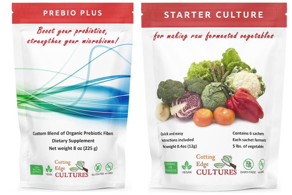 Cutting Edge Cultures Prebio Plus Prebiotic Fiber Powder Best Custom Blend of Organic Prebiotic Fibers Dieter Supplemen 8 oz