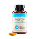 Naturrewise Highfure, All- Natural Calcium 1250mg + Vitamin D3 1000IU + Organic MCT Coconut Oil - Pregnancy Safe + Non- GMO - Absorpsi Frid, Gluten Free - 60 Softgeels [30- Day Supply]