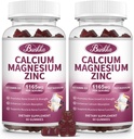Kalsium Magnesium Zinc Gummies dengan Magnesium Glycinate 200mg, Potasium, D3, Moss Laut, Calm Mood & Sleep Support- Anak & Dewasa 2 Pack