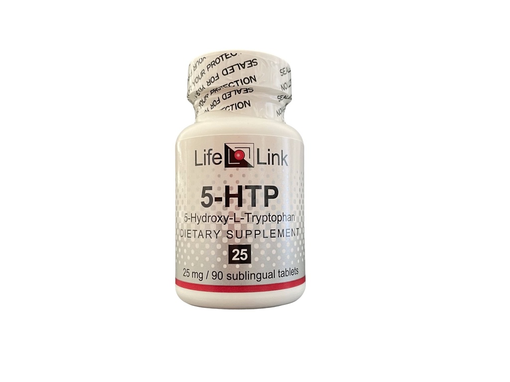 LifeLink 5-HTP (5- Hydroxy- L- Tryptophan) 14; 25 mg x 90 subblingaal Tablet 7.124; PELAsor untuk Serotonin 124; Dibuat di USA