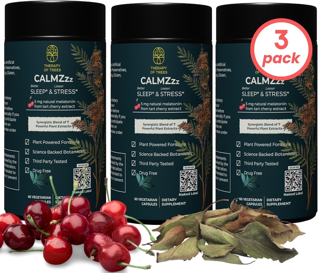 Advanced Sleep Aid dengan Melonatin dan 7 Super Plants 126; Non- Habit Forming, 100% Natural Sleep Supplement 124; Hanya Plant Nothing Laise, Natural Sleep Aids untuk Dewasa 124; Melgalin 5mg (Paket 3)