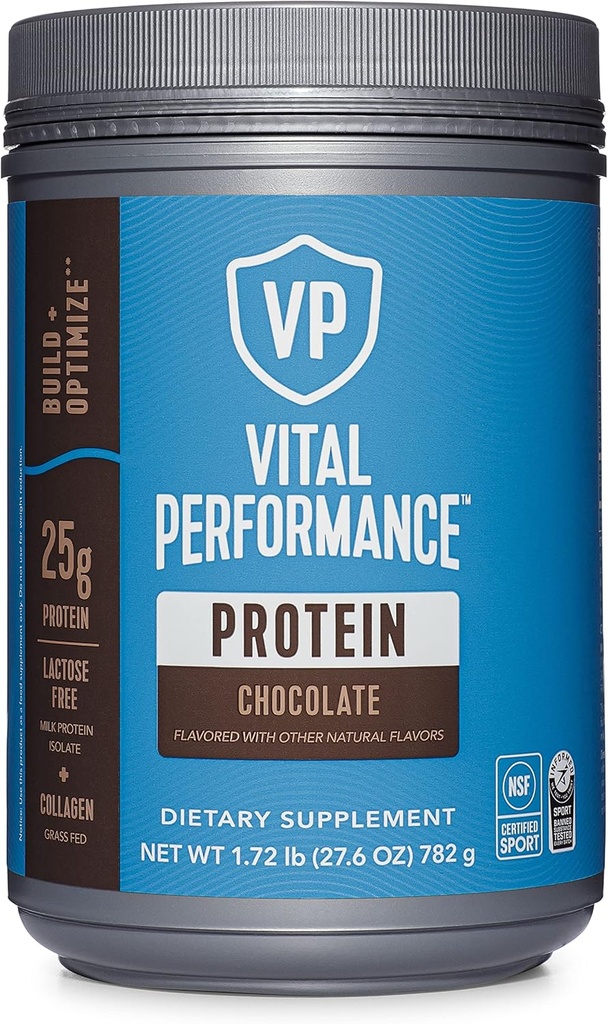 Mesiu Performance Powder Vital Protein, Collagen Peptides & Protein Isolate Powder, NSF Disertifikasi untuk Sport, Chocolate, 1.72lb