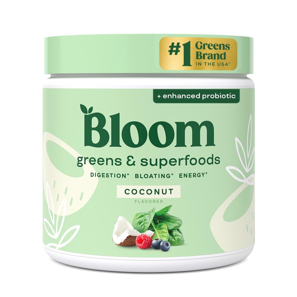 Bed nutrition Superfood Greader Powder, Digetical Enzymes with Propoletic and Pregrance, Gut Health, Bloating Relief for Women, Chlorella, Green Juice Mix with Beet Root Pouder, 30 SVG, Coconut