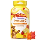 L 'il Criters Immune C Daily Gummy Tambahan Vitamin untuk Anak-anak, untuk Vitamin C, D dan Zinc untuk Dukungan Imune, Orange, Lemon, Strawberry dan Cherry Flavors, 190 Gummies (Packing May Vary)