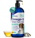 Liquid Fish Oil for Dogs with Omega 3, 6 & 9 Fatty Acids, Wild Caught from Islandia, Skin and Coat Suplement for Shedding, Itchy Skin, Alergi, Brain and Heart Health, Rich in EPA + DHA - 32 oz