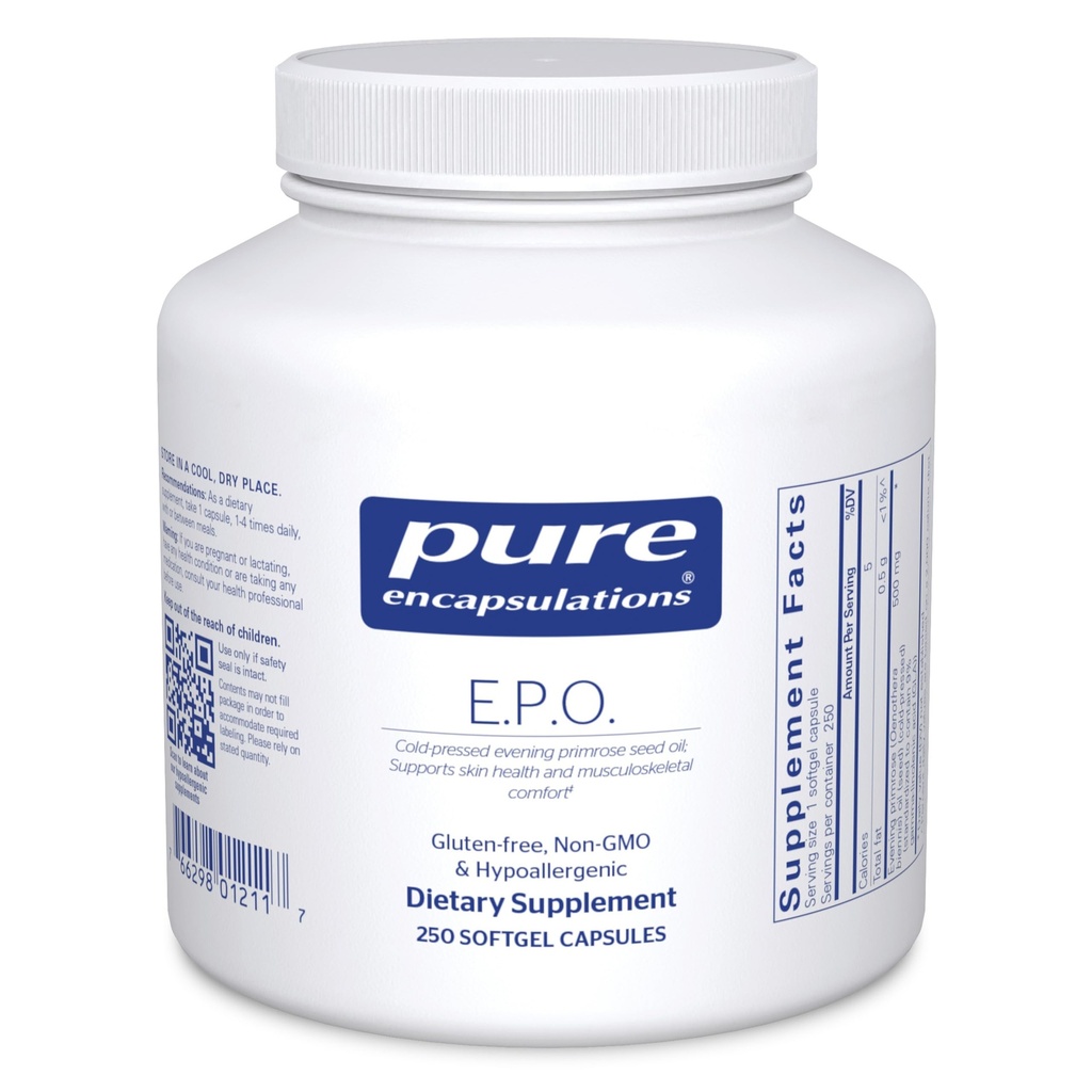 Ensulations E.P.O. (Evening Primrose Oil) adalah 124; Tambahan Diet Hipoallergenik Berisi 9% GLA 124; 250 Softgel Kapsul