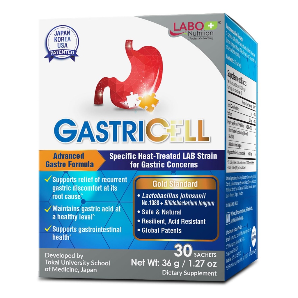 LABO Nutrection GASTRICELL - Acid Reflux, Heartburn, Recurring Gastric Disorder Natural