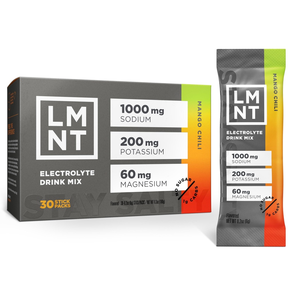 LMNT Zero Sugar Electrolytes - Mango Chili Salt 124; Drink Mix 126; 30 Count