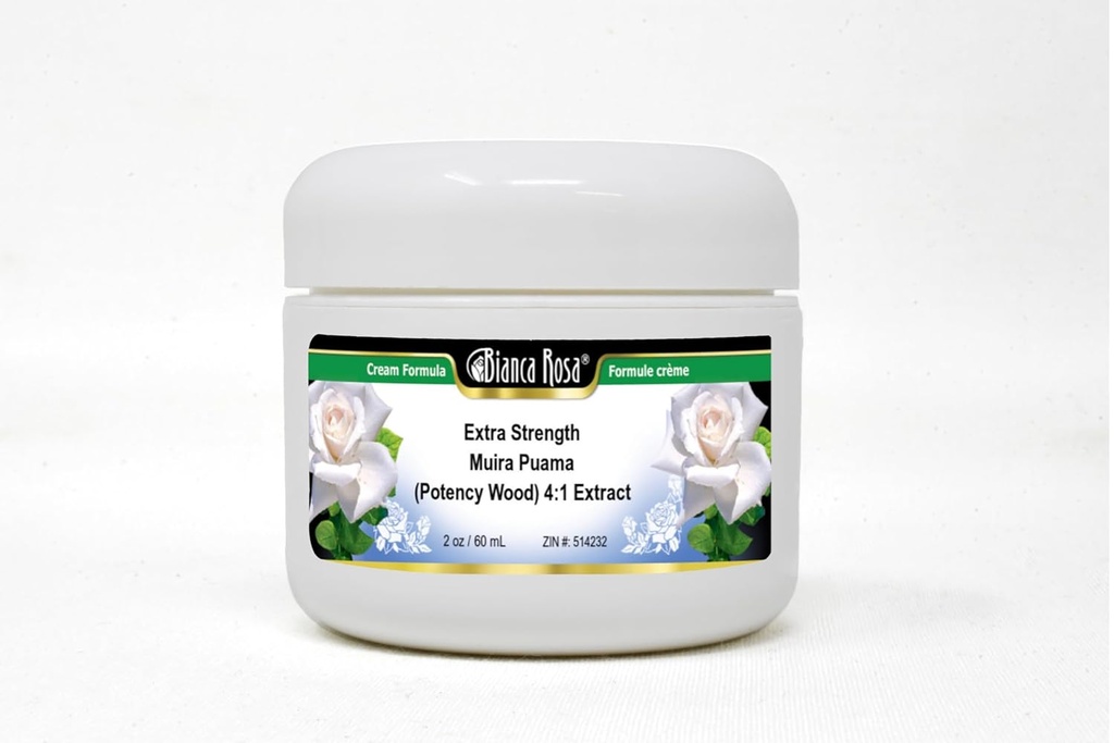 Bianca Rosa Ekstra Kekuatan Muira Puama (Potency Wood) 4: 1 Ekstrak Krim (2 oz, ZIN: 514232) - 2 Pack