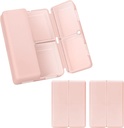 FYY Daily Pill Organizer, 2 Pcs 7 Comment Portable Pill Case Travel Organizer, [Folding Design] Pill Box for Purse Pocket to Hold Vitamin, Cod Liver Oil, Suplemen dan Medication- Pink