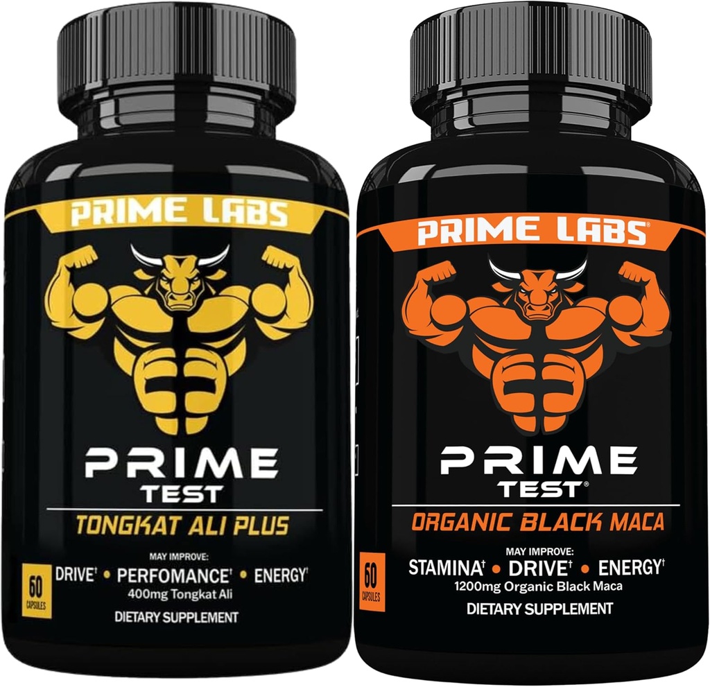 Prime Labs Tonkat Ali Plus (60 ct) + Organic Black Maca Capsules (60 ct)