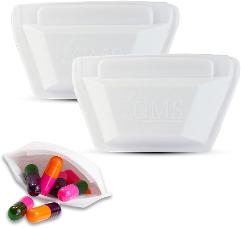 Kasus Pocket Pill GMS - Kecil, Lighweight Pill Organizer Ideal untuk Perjalanan - Holds Medicines secara umum - Sturdy Design dengan Akses Bebas - 2 Inch Pocket Sized & Discreet - 2 Pack