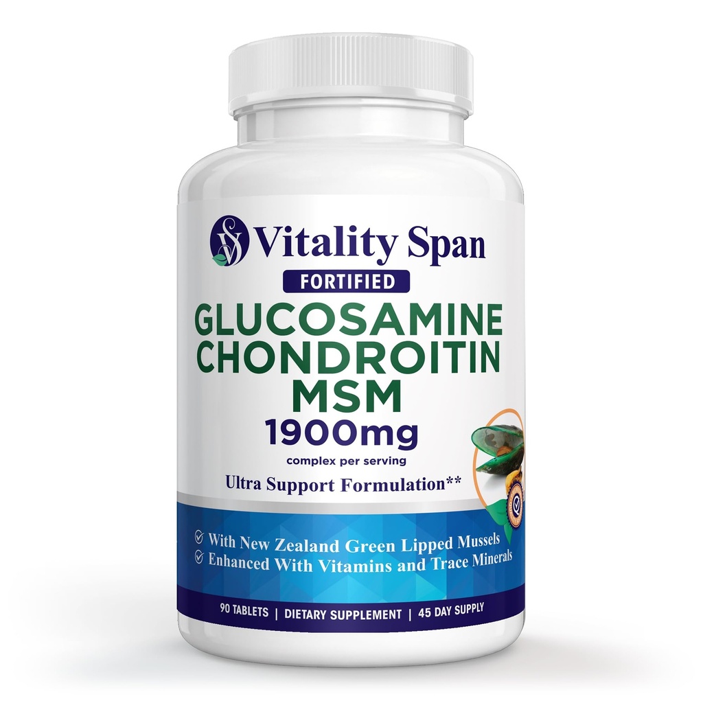 Advanced Joint Support and Relief, Glucosamine Chondroitin, Zinc, Copper, Made in USA, 90 tablets Vegetable