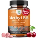 Chewable Vitamin B12 1000 mcg - Methylated B12 Vegan Vitamin for Brain Dukung Natural Energy - Bone Health Eye Care and Mood Boost with Hair Skin and Nails Halal Vitamin